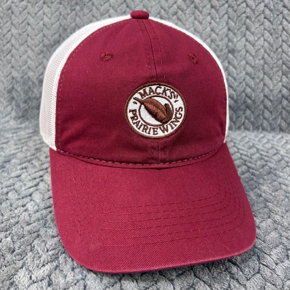 Macks Prairie Wings Mens Maroon Outdoor Cap Trucker Hat Stuttgart AR OSFM